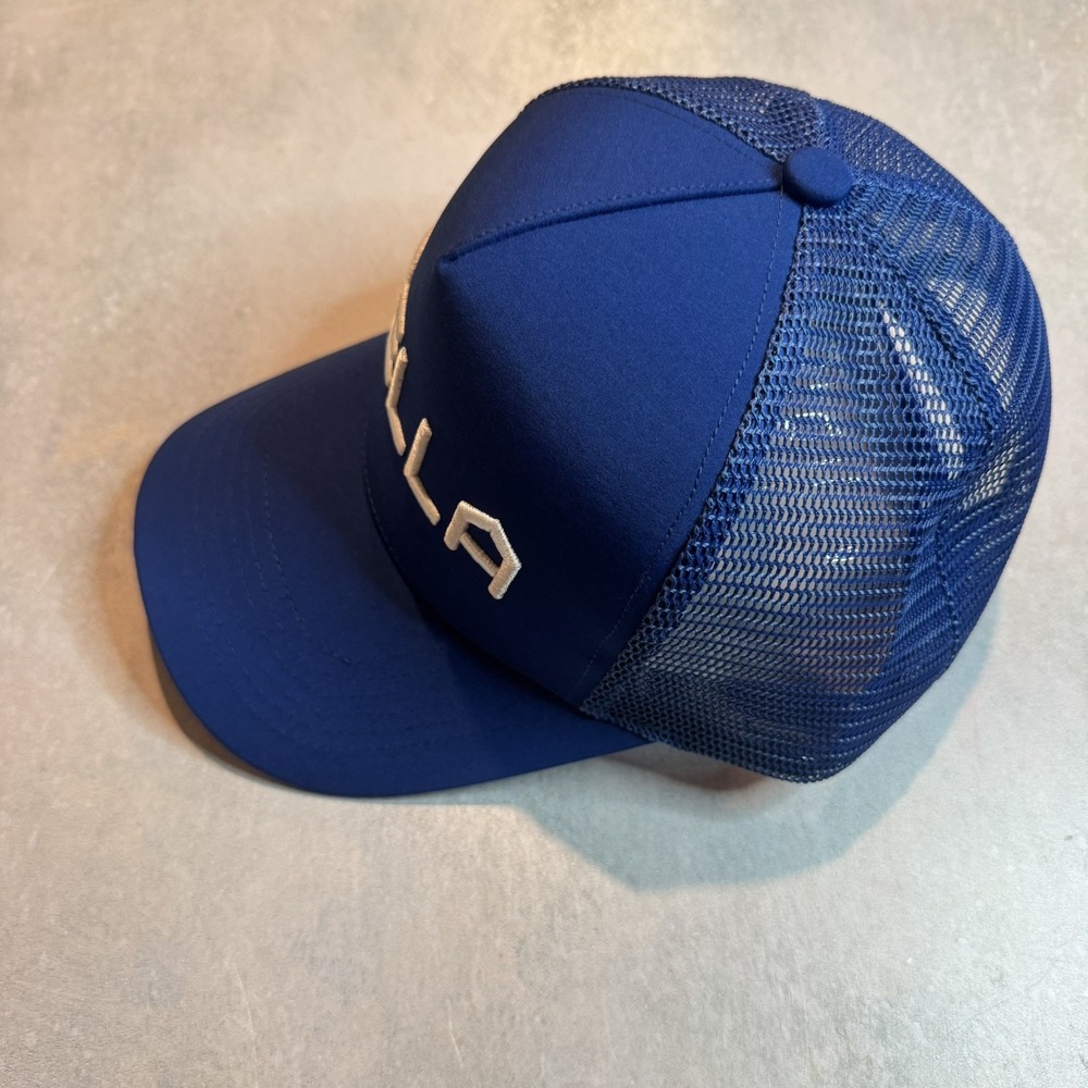 Blue SnapBack trucker hat  "Della" print. One size fits all. Gorpcore - Picture 4 of 6